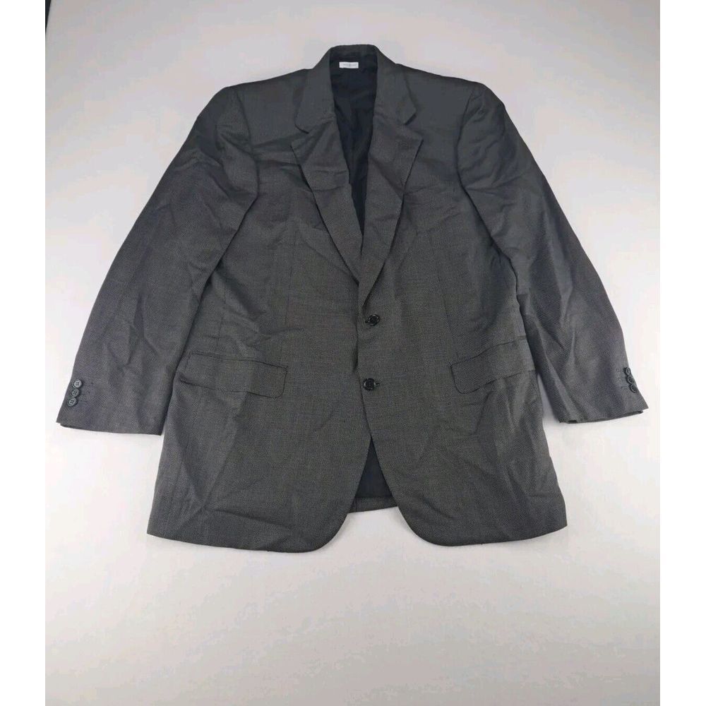 Brioni Blazer Mens 44L Black White Wool Silk Textured ACT 48 Double Vent